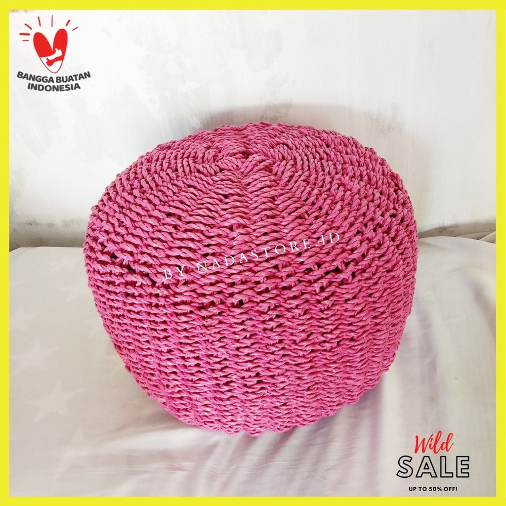 BANTAL BULAT ANYAMAN / BANTAL POUFE BANTAL SOFA / BANTAL HIAS / SEAGRASS / ENCENG GONDOK TANGAN 1