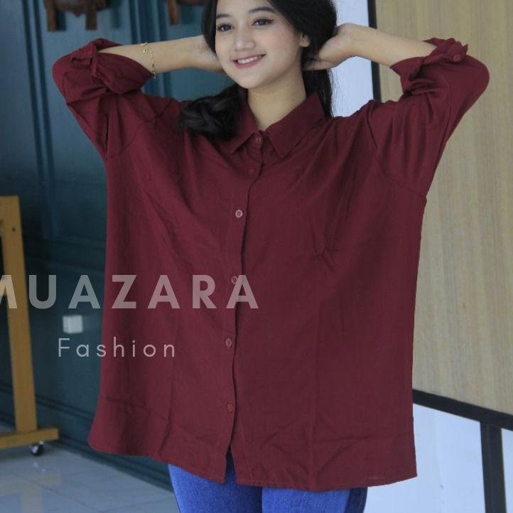 Harga Spesial.. Kemeja Wanita Jumbo LD 130 XXXL / Kemeja Polos Oversize
