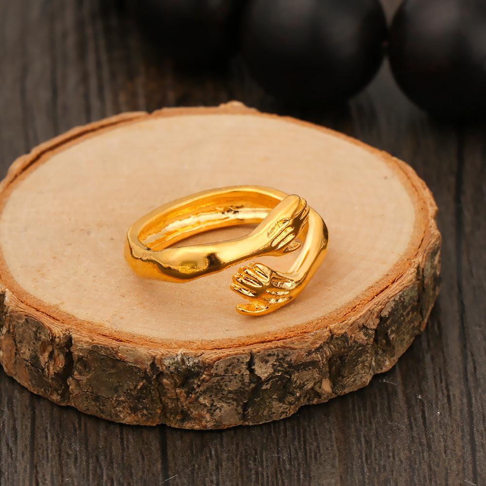 Cincin Tangan Nanas Ukir Pecinta Hadiah Perhiasan Pasangan Pernikahan Jari Terbuka