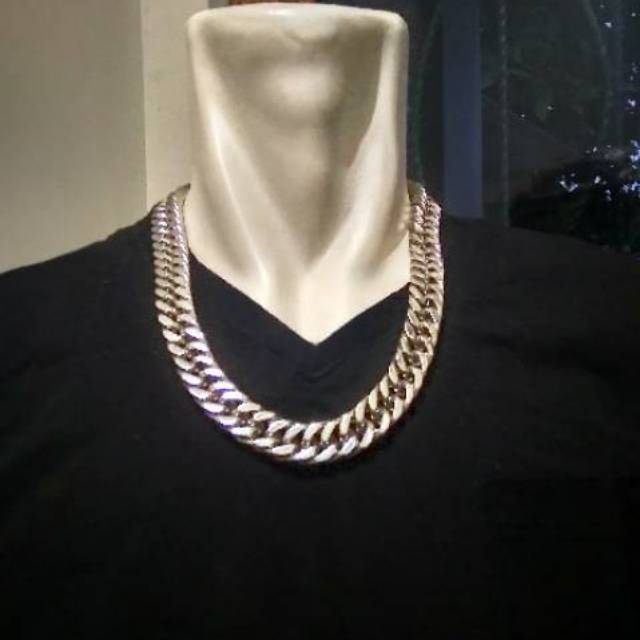 KALUNG RANTAI BESAR BIG SIZE TITANIUM STAINLESS STEEL SILVER PRIA COWOK MACHO