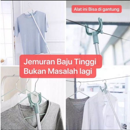 Tongkat Jemur Pakaian Bisa Setel Panjang Pendek / Tongkat Serbaguna / Tongkat Flexible Panjang Pendek / Tongkat Jemuram / Tongkat Serbaguna / Tongkat Panjang