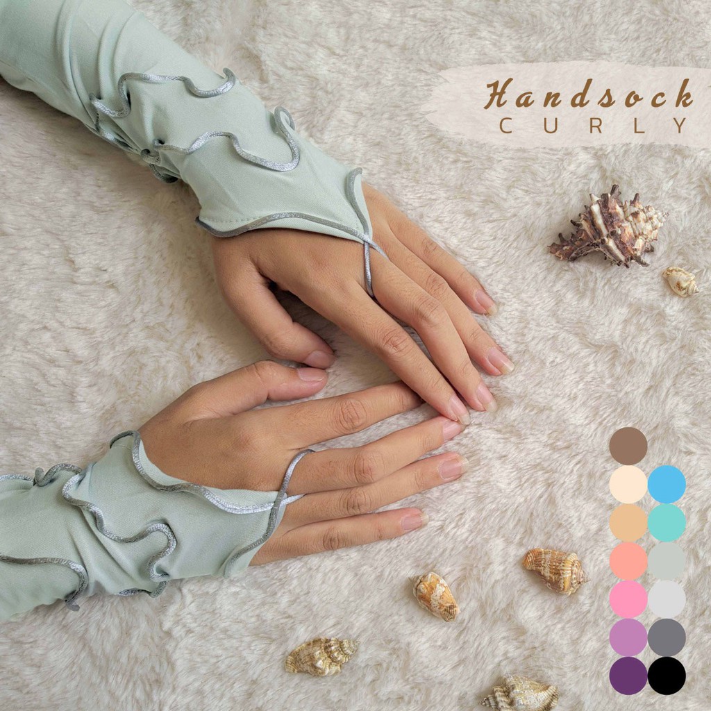 Handsock / Manset Curly manset tangan cincin / ring Panjang 40 cm cantik dan syari