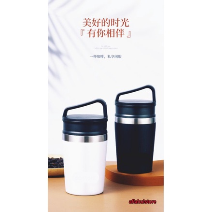 tumbler mug coffee stainless steel model tutup gantung polos