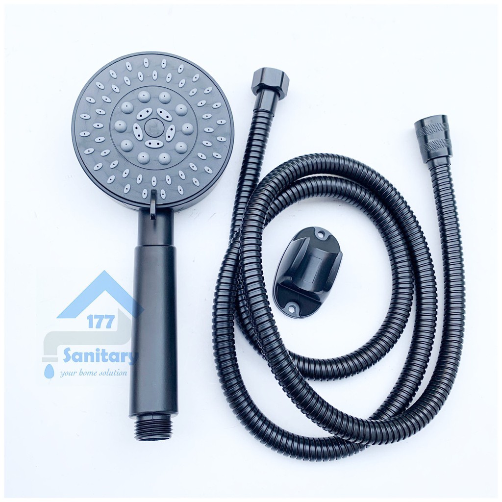 Handshower mandi 5in1 HITAM Gede 19004 BLACK-Hand Shower Set 5 in 1 fiorentino semprotan mandi spray