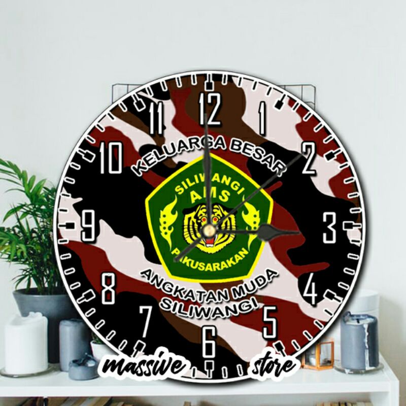 JAM DINDING ANGKATAN MUDA SILIWANGI/AMS/HIASAN DINDING/UNIK/MINIMALIS/AESTHETIC