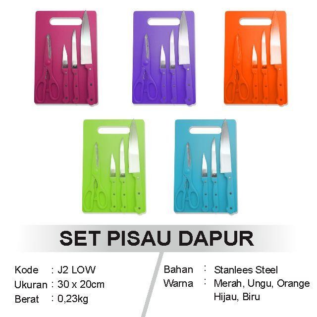 Pisau Set 5 In 1 - Talenan Gunting Parutan Peeler - Knife Kitchen Set - KIRIM ACAK