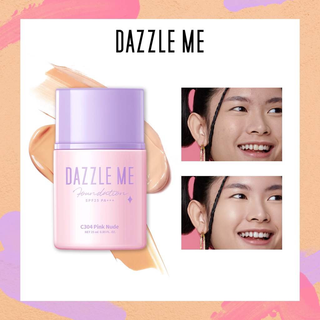[BPOM] DAZZLE ME Day by Day Foundation - Full Coverage Oil control Long Lasting Makeup SPF 25 PA+++