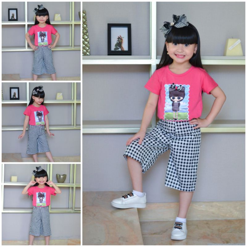 Setelan Anak Perempuan Celana KULOT 4-11 Tahun / Setelan Anak-anak Perempuan