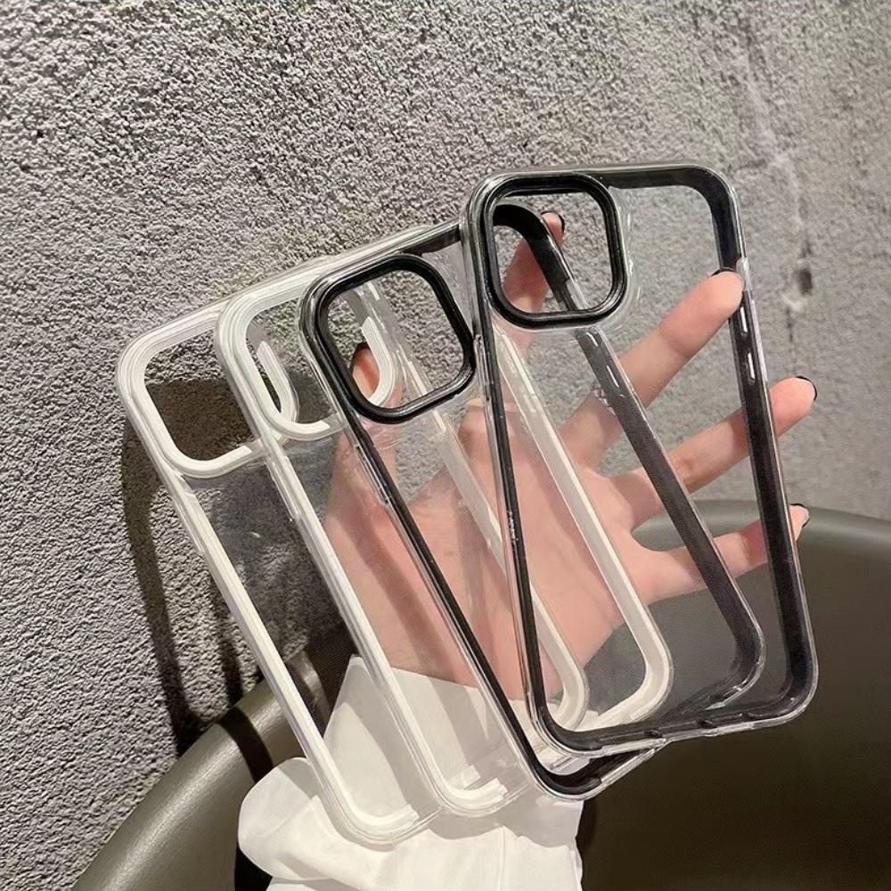 Soft Case Pelindung Layar Kamera Bahan Silikon Akrilik Bening 3 In 1 Dapat Dilepas Untuk Iphone 13 Pro Max 12 Pro Max 11 Pro Max 7 Plus Xr Xs Max 12