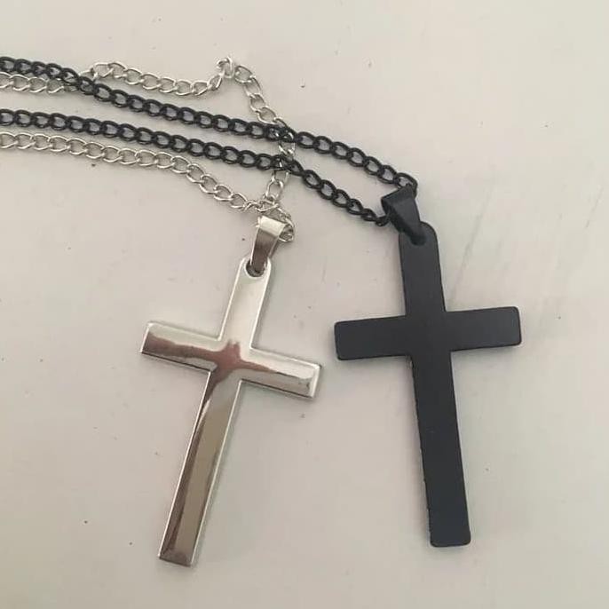BARU // KALUNG SALIB PRIA & WANITA TITANIUM EMAS PERAK - EMAS BERKUALITAS