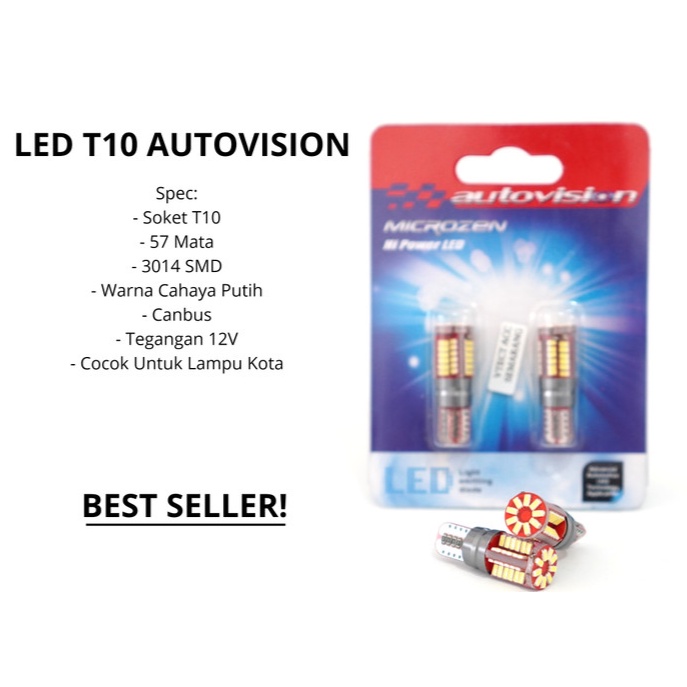 LED T10 AUTOVISION 3014 57 SMD CANBUS