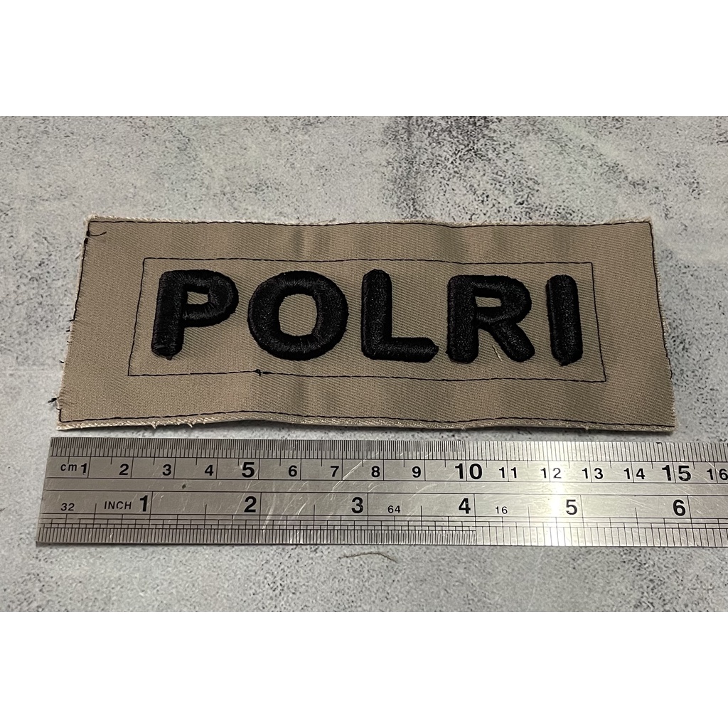 Badge Timbul Polis* Polr* (Tulisan) - Bet Police - Bordir Polr*