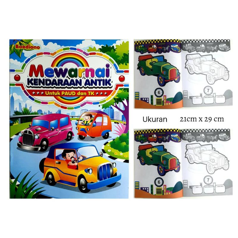 BOEDIONO - Buku Mewarnai Kendaraan Antik Untuk Paud & Tk (Ukuran 21x29)