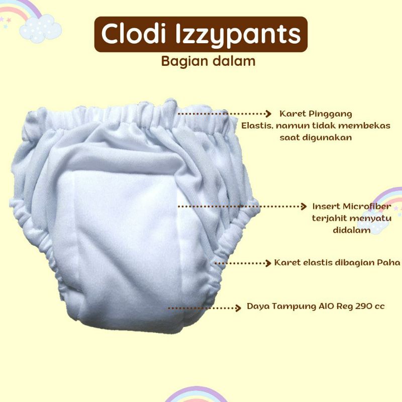 Klodiz Izzipant Clodi Popok Kain Popok Celana Pampers Hemat 5 - 20 kg