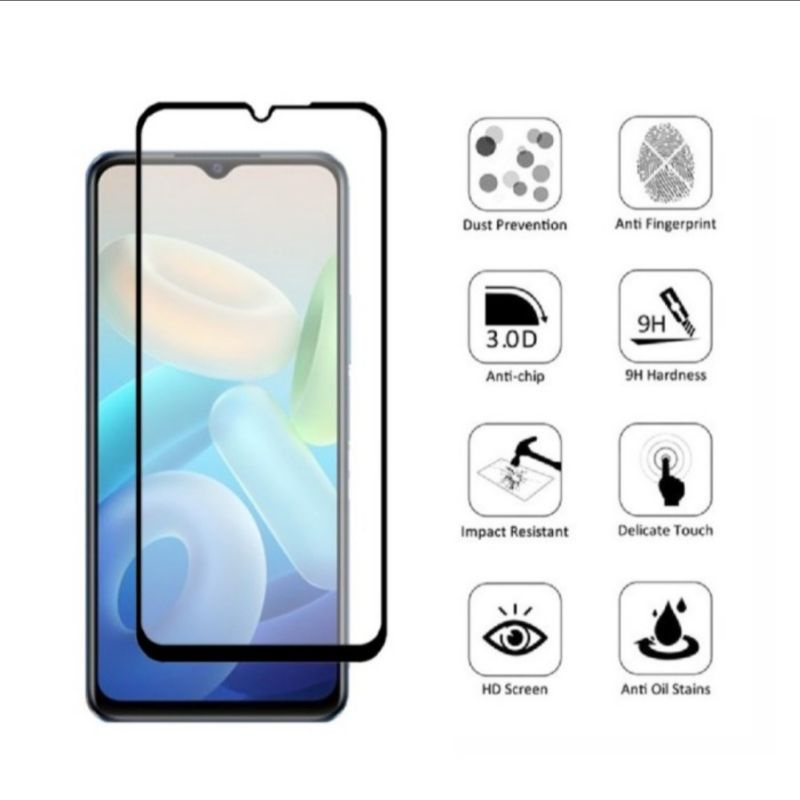 Vivo Y75 5G tempered glass anti gores kaca full lcd