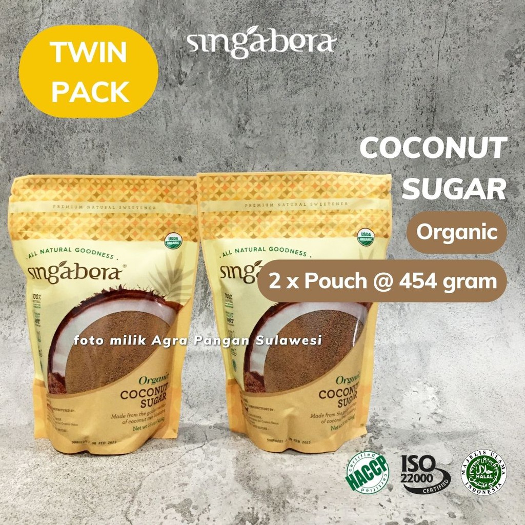 

Organic Coconut Sugar Singabera Gula Kelapa Organik Twin Pack | Sejenis Palm Brown Sugar Aren Merah