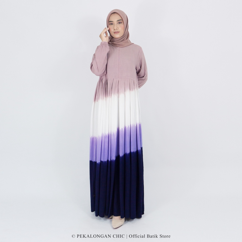 [BISA COD] GAMIS TIE DYE KEKINIAN / GAMIS KATUN RAYON / GAMIS TWILL ORI / GAMIS BUSUI-Lilac Midnight