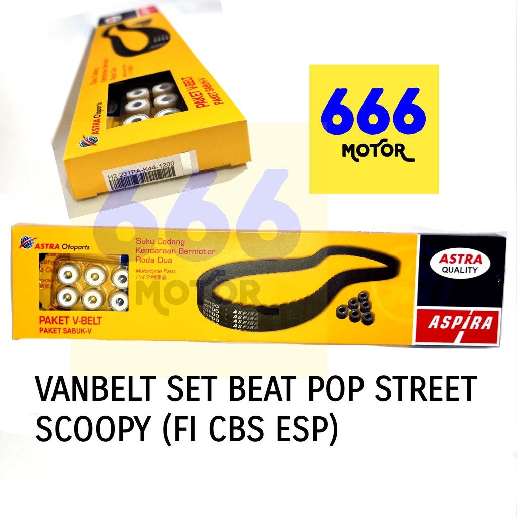 VAN BELT VBELT VANBELT SET BEAT (POP,STREET) SCOOPY (FI,CBS.ESP) PLUS ROLLER ASPIRA (ASLI) k44