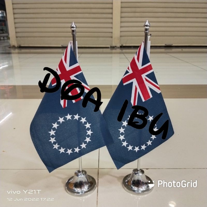 

best seller tiang stenlis meja+bendera COOK ISLAND ready stock
