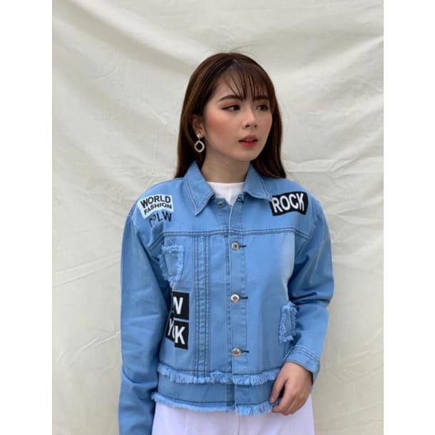 alvan.id JAKET JEANS CEWEK SABLON RUMBAI