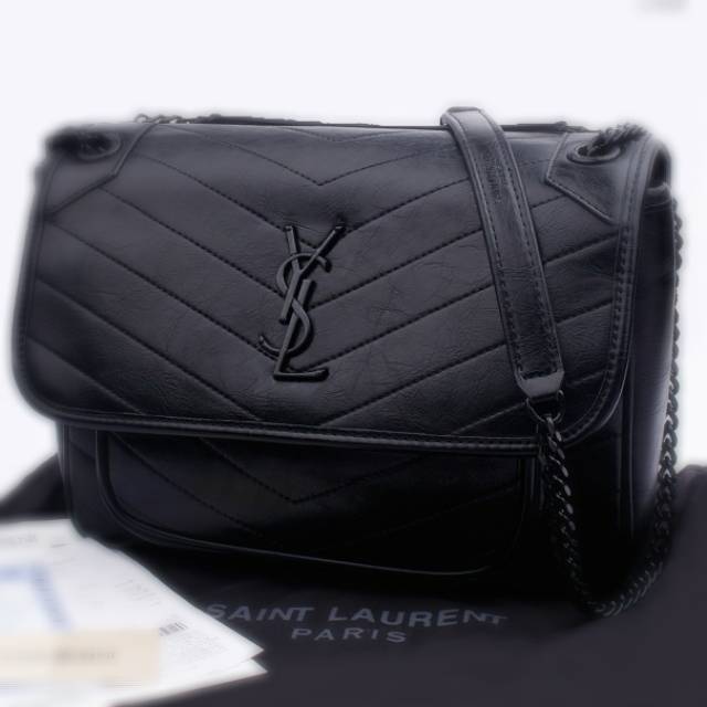 Tas YSL Niki Chain So Black Medium tas selempang wanita