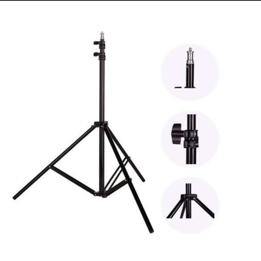 TRIPOD 2.1 METER + HOLDER U - TRIPOD 2.1M 1.6M - TRIPOD LAMPU RING LIGHT - BC