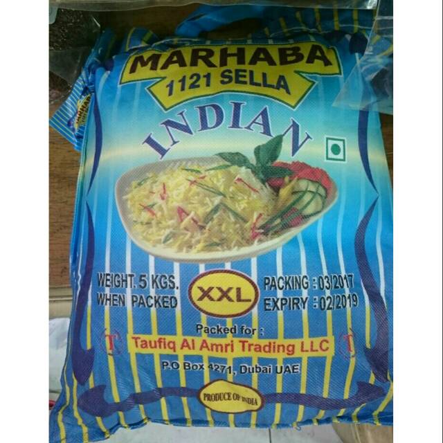 

Beras india xxL / jumbo, kemasan 5kg