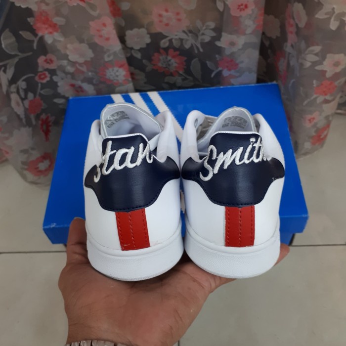 adidas stan smith script white navy