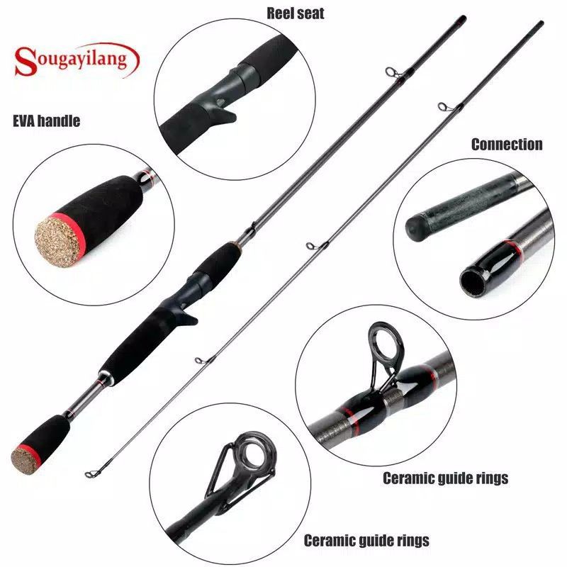 joran casting bahan carbon 180 cm sougayilang 6-12 lb