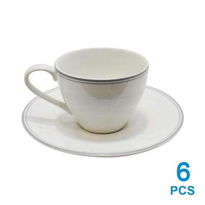 INFORMA - APPETITE SET CANGKIR SAUCER ASPEN 12 PCS - ABU-ABU bn17