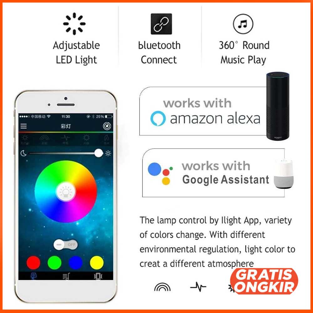 Lampu LED RGB Plafon Light Bluetooth Speaker 36W 33cm - BR1530