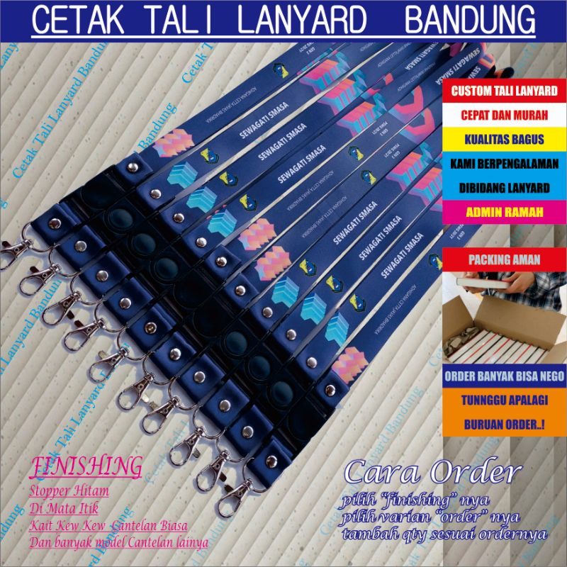 Lanyard id card custome printing sublim 2 cm cetak 2 sisi/cetak tali lanyard id card  printing 2 cm desain bebas/tali lanyard id card custome/gantungan id card custom