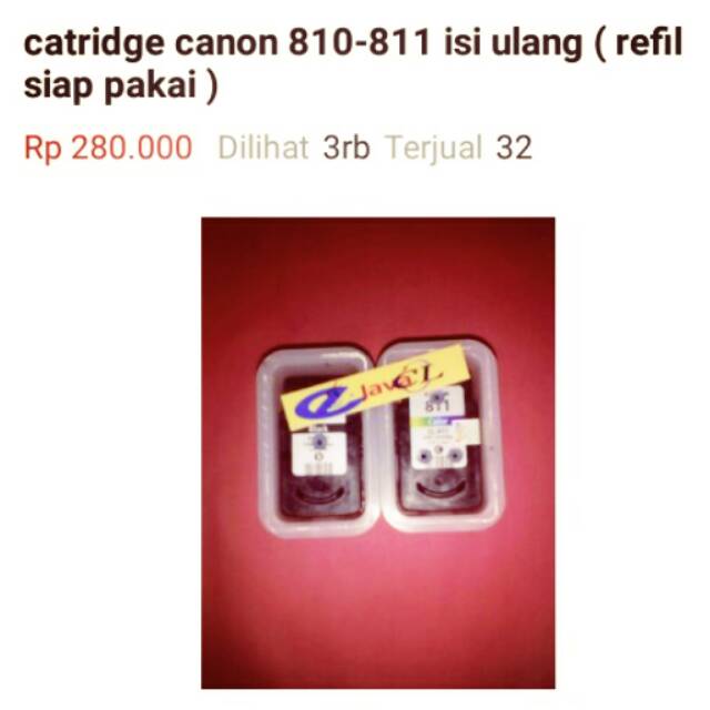 Catridge hitam dan warna Printer Canon iP2770