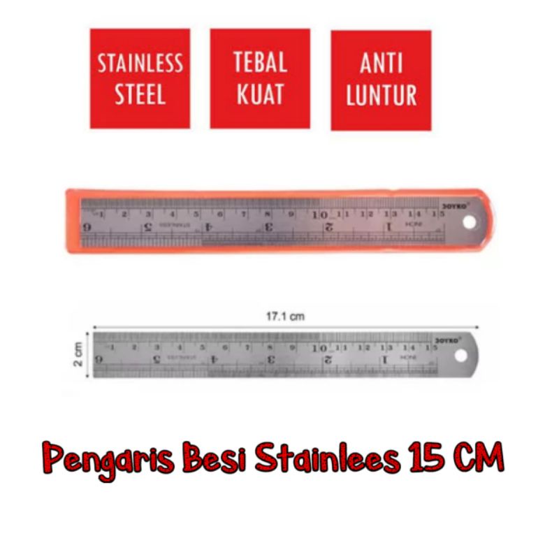 

Penggaris Besi Stainless 15 Cm Super Tebal