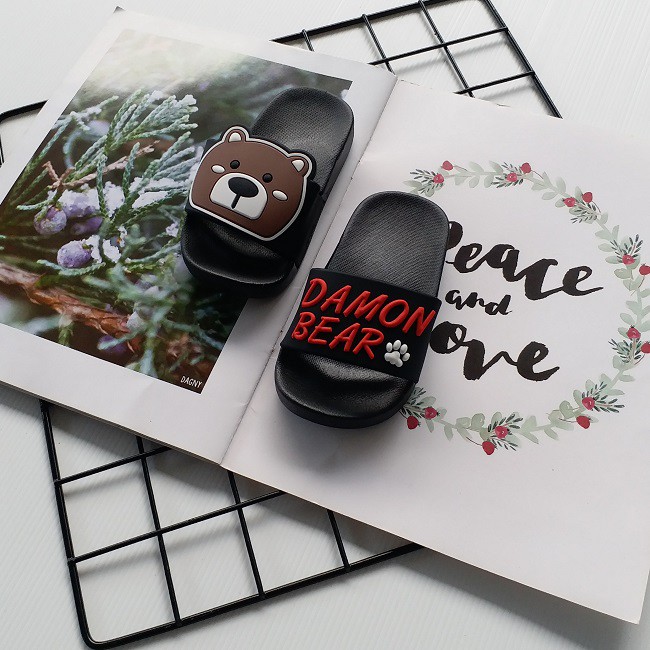 HappyOliver SANDAL DAMON BEAR Sandal selop karet lucu anak Laki Laki Cowok Import Kualitas Bagus