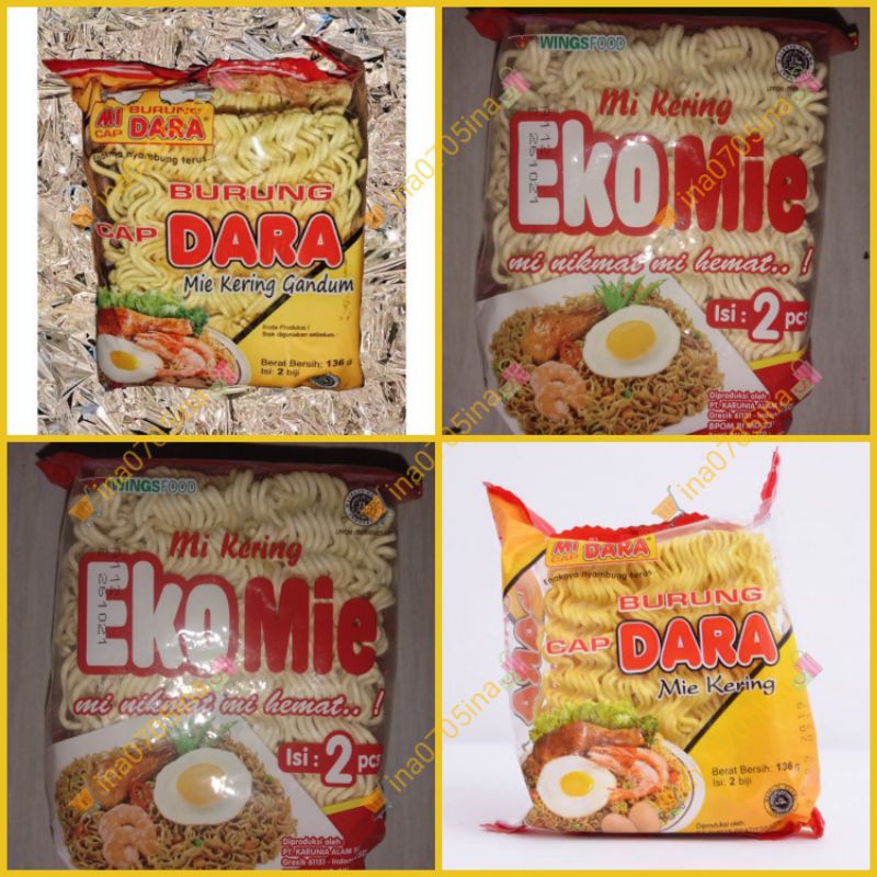 Eko Mie / Mi Burung Dara / 1 bungkus isi 2 mi