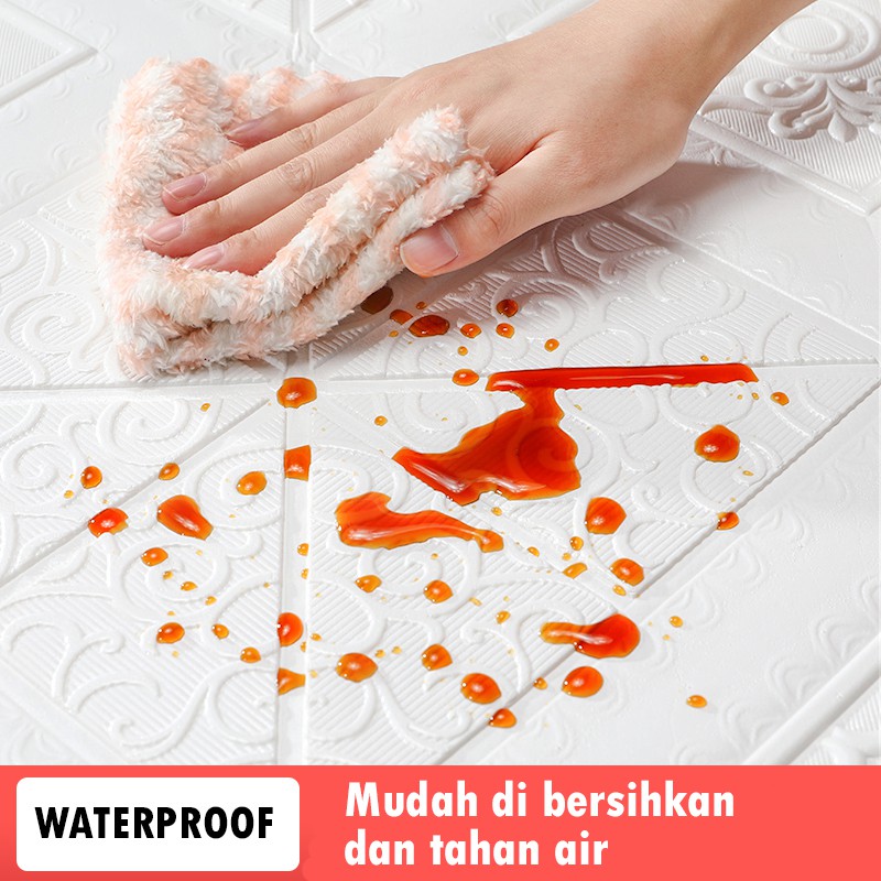 Wallpaper 3D FOAM / Wallpaper Dinding 3D Motif Foam Batik Bunga More High Quality / Wallfoam 3D-8