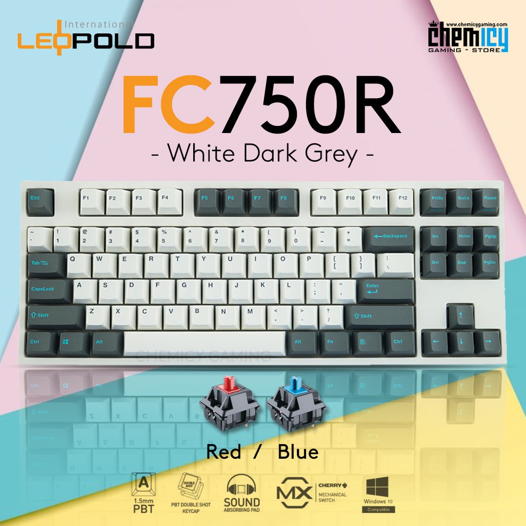 Leopold FC750R White Dark Grey Mechanical Gaming Keyboard