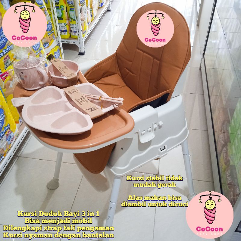 Kursi Makan Bayi 3 in 1 Mobil Mobilan Bayi Kidzu / Kursi Duduk Bayi