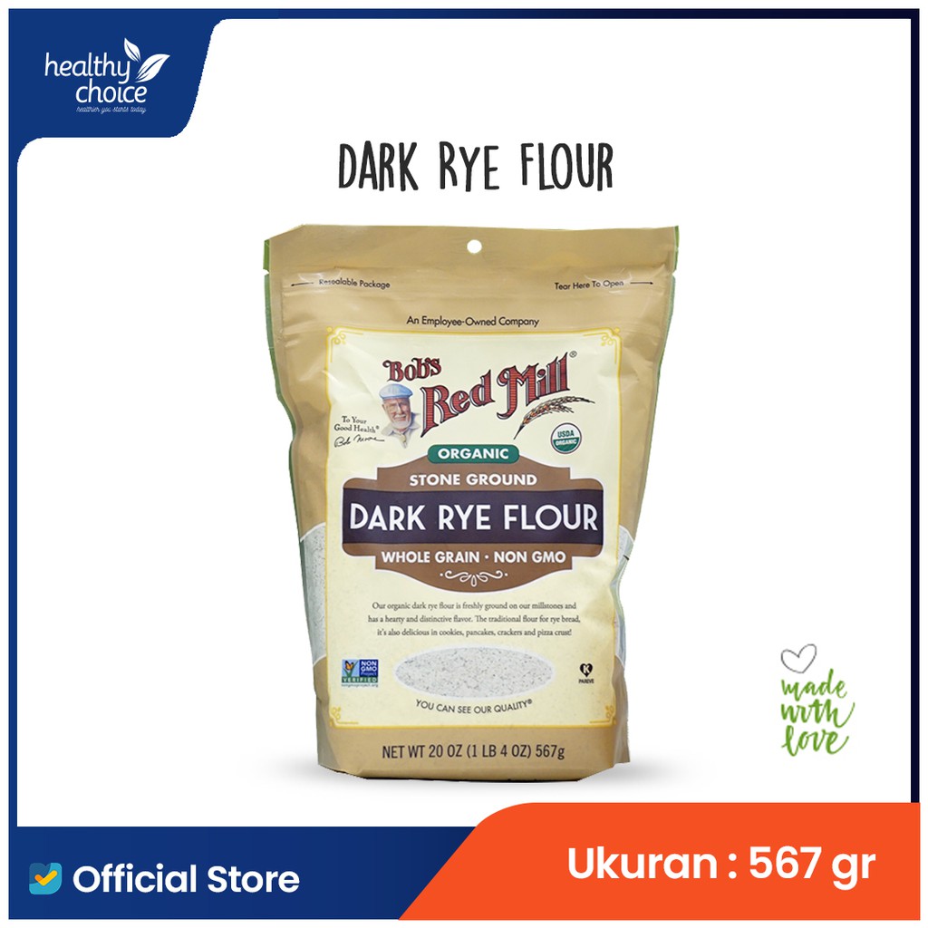 

Bob's Red Mill Organic Whole Grain Dark Rye Flour 623 gr