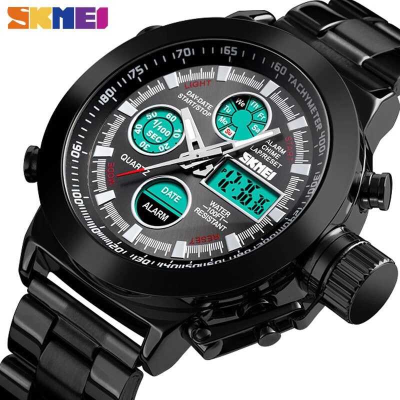 Jam Tangan Pria / SKMEI 1515 Analog Digital Men LED / Jam Tangan Analog Digital / SKMEI