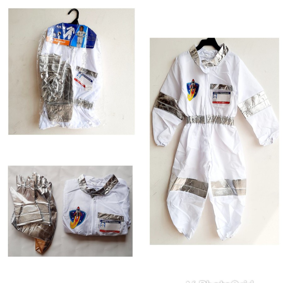 Kostum Astronaut Pesta Tema Helm Astronot Cosplay Kado Anak Space Suit