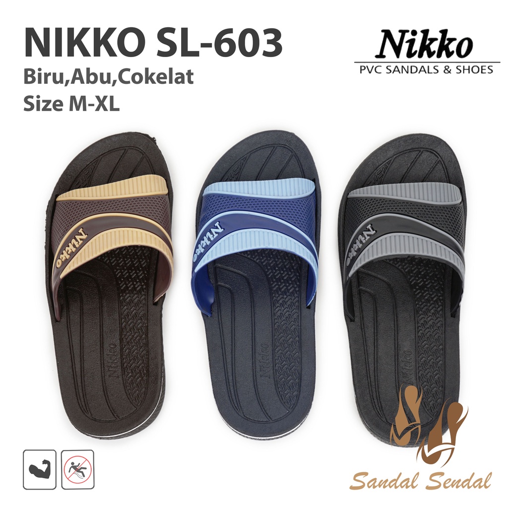 Sandal Slop Pria Nikko SL-603 - Sandal Karet