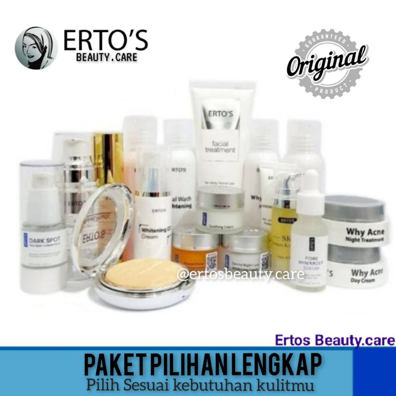 Ertos Skincare Perawatan Wajah Bpom Original Erto's (PILIHAN PAKET LENGKAP)