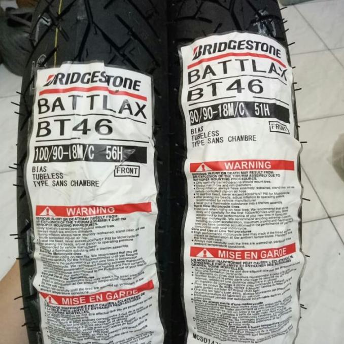 Paketan Ban Luar Battlax Bt46 Uk 90/90-18 Dan 100/90-18