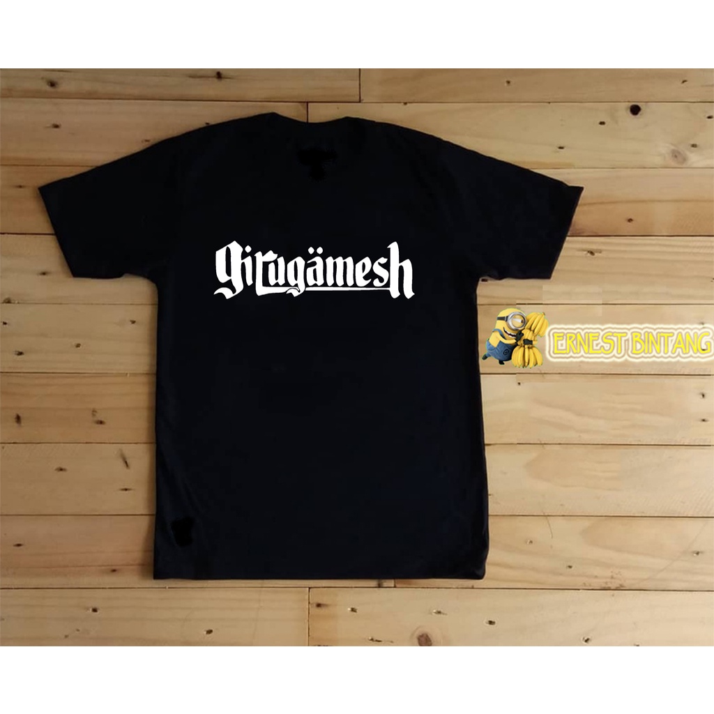 GIRUGAMESH KAOS ANAK HITAM PUTIH MUSIK BAND LAKI-LAKI PEREMPUAN COUPLE