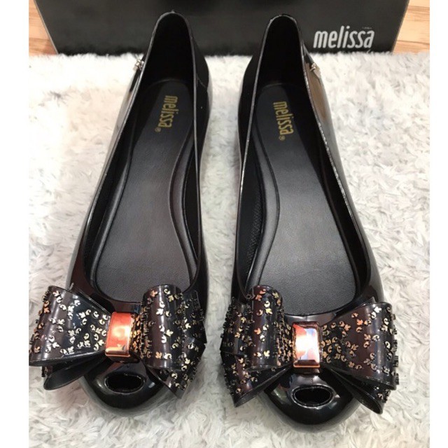 Sepatu wanita melissa ultragirl pita kumis hitam import