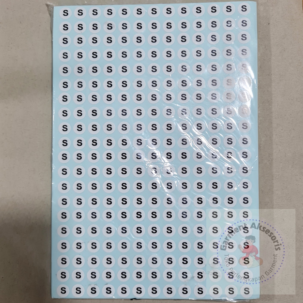 Sticker Size Tempel / Size Tempel S M L XL isi 100 lembar / Stiker Ukuran Baju Grosir Harga Per Pak 