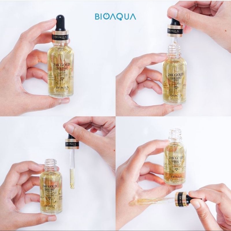 BIOAQUA 24K Gold Skin Care Essence Cream/Hydrating Toner/Brightening Serum Wajah/Massager