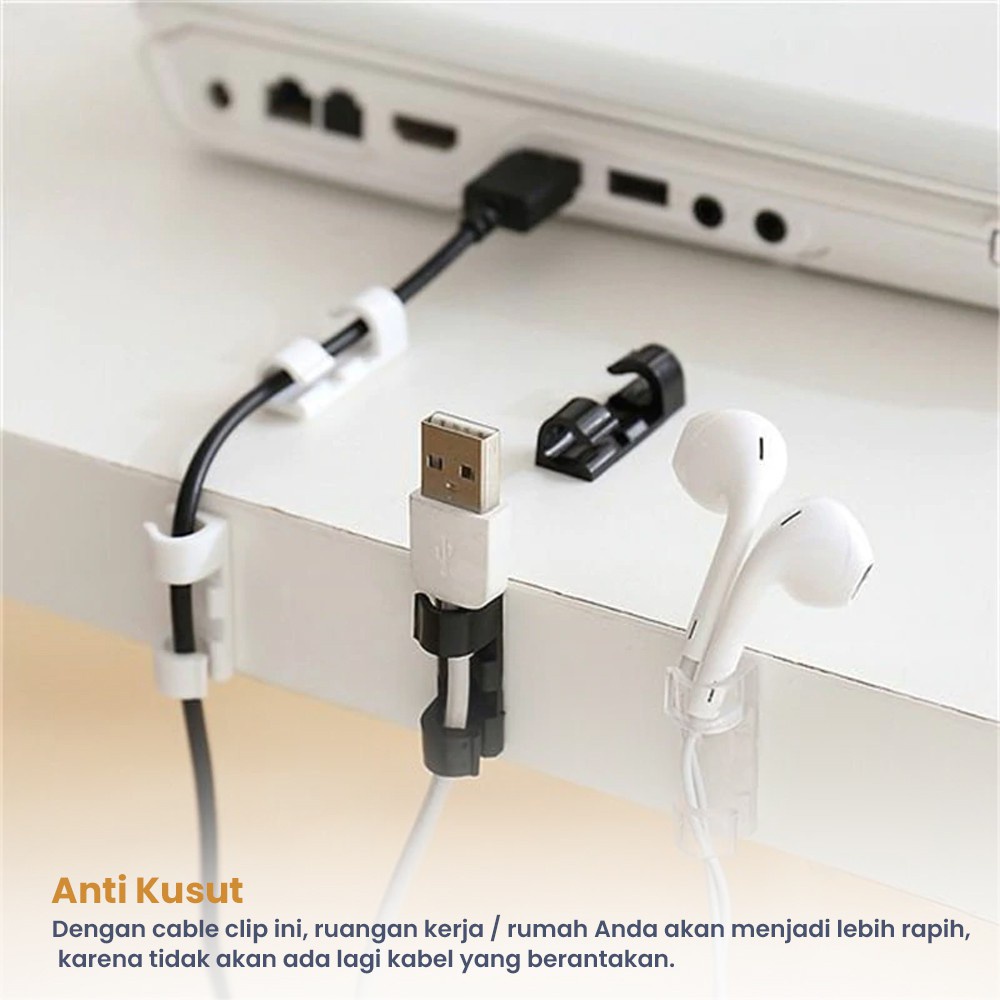 KLIP KABEL CHARGER HP 1 PACK ISI 20PCS / CABLE ORGANIZER [SWEETSPACE]